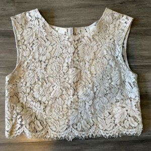 Gray Lace Crop Top Size L by Jenny Yoo